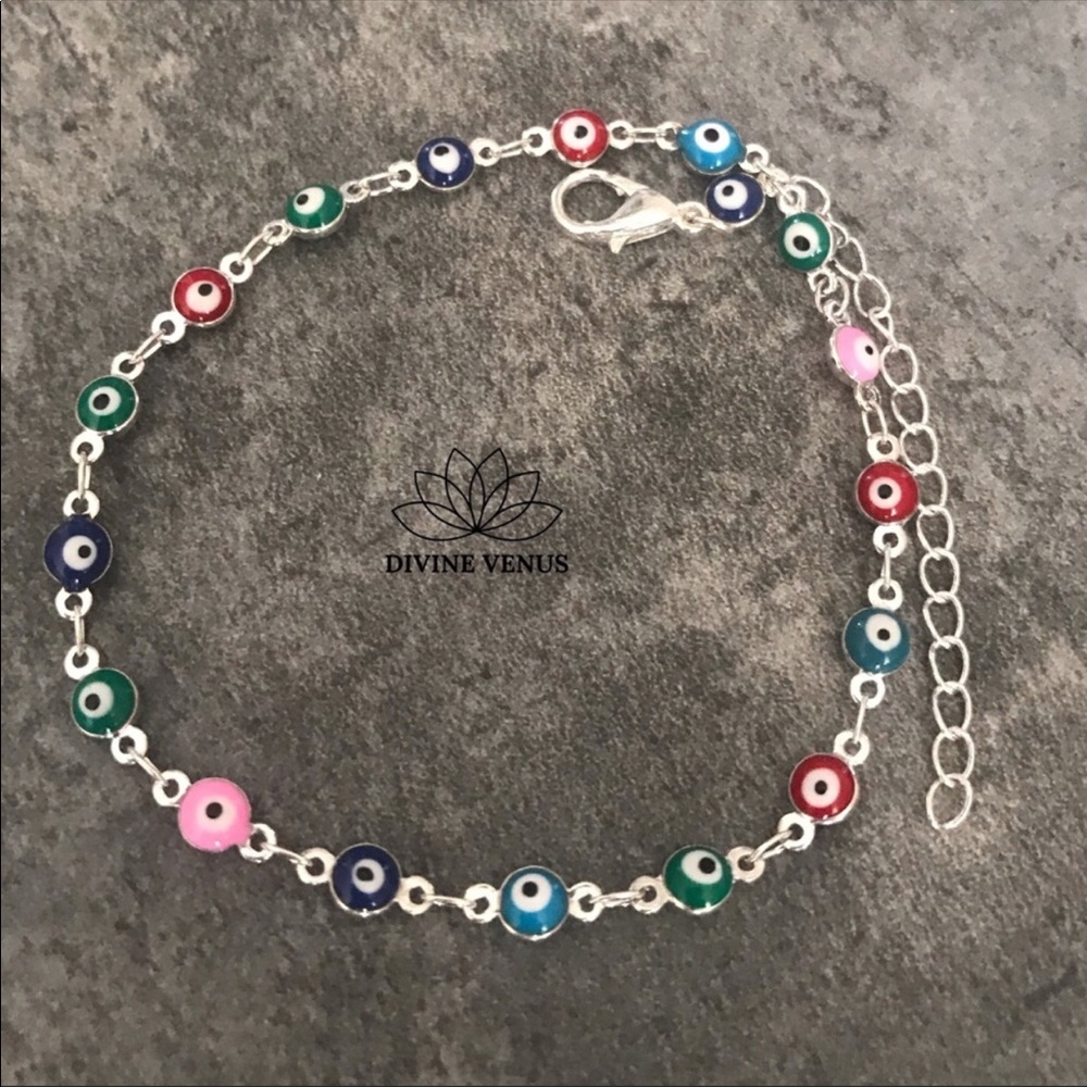 Evil Eye Colorful Anklet - Picture 3 of 4